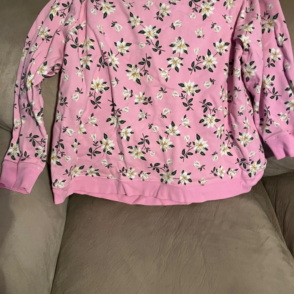 Draper James Natalie sweatshirt pink with magnolias size 2x - Picture 4 of 4